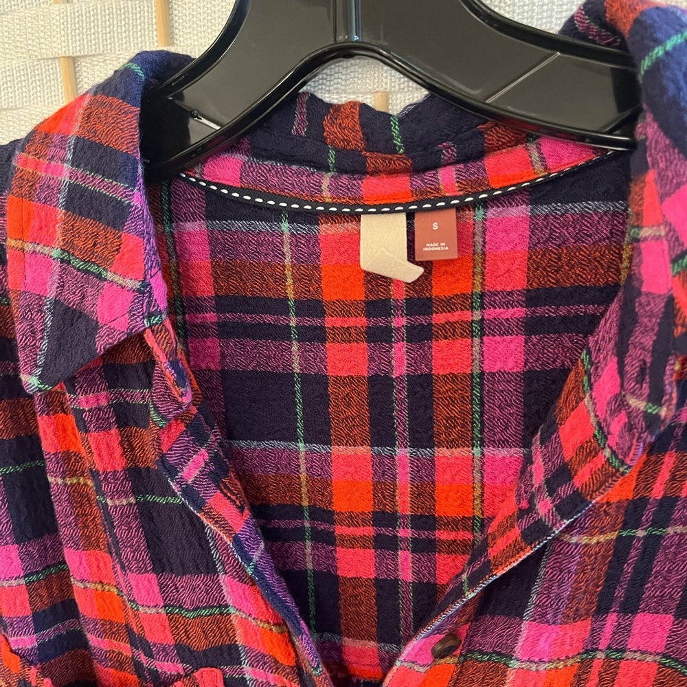 Colorful Plaid Button-Up Shirt